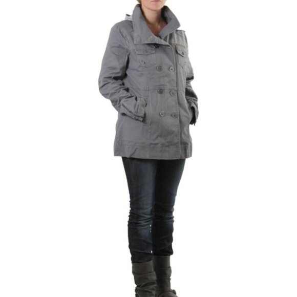 HURLEY Jacket Women's Size Large Wine Double Breasted Lightweight Utility - Picture 2 of 12